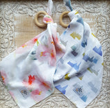 Double Gauze Security Blanket (Floral Or Mountains)