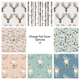 Stag In Tulip Change Pad Cover - Sweet Little Baby Cakes